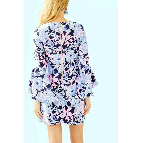 Lilly Pulitzer Kayla Stretch Dress Bright Navy Amore Please Size 00  $198 retail - Picture 3 of 10